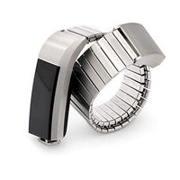 Twist-O-Flex Metal Expansion Brushed Stainless Steel Stretch Band Replacement for The Fitbit Charge 2 in a Size XXS by Speidel