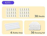 KOKITEA Double-Sided Window Cleaner Glass Wiper Magnetic Cleaning Tools, 5-Files Adjustable Magnetic Glider Washing Brush Tools, Professional Accessory Replacement Kits (Replacement Kits)