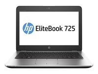 HP EliteBook 725-G3 Business Notebook, AMD A8-8600B/A8X4-1.6G, 16GB/2-DIMM, 256GB/SSD, MR GBE 802.11AC+BT Webcam, AMD-RADEONR6/IGP, Windows 10 Pro-64 bit, Aluminum, 12.5"