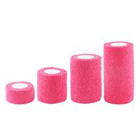 Andux Land Self-Adhesive Bandage 4 Rolls Cohesive Wrap Bandaging Tape ZZTXBD-04 (Fluorescent Pink)