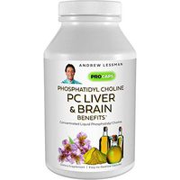 Andrew Lessman PC Liver & Brain Benefits 180 Softgels - Phosphatidyl Choline, Most Important Building Block for Healthy Liver and Brain Structure and Function. No Additives. Easy to Swallow Softgels