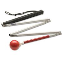 Ambutech Alum. 5-Sec. Folding Cane- Red Ball-60-in