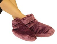 Heated Microwaveable Foot Booties - Herbal Hot/Cold Deep Penetrating Herbal Aromatherapy (Mauve)