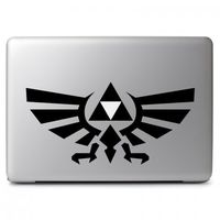 The Legend of Zelda Triforce Royal Crest Vinyl Decal Sticker Skin for Apple Macbook Air & Pro 13 15 17 Inch, Car, Laptop, Notebook, Chromebook, Tablet, Ultrabook, Window, Glass, Wall, Outside, Tables, Chair, Desktop