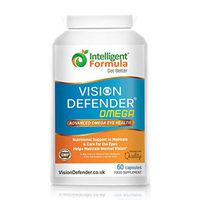 VISION DEFENDER OMEGA Eye Supplement: Care and Relief for Dry Eyes, Improve Eye Health- High Strength 1000mg Pure Omega-3 Fish Oil (400mg EPA, 200mg DHA per capsule)+Vitamin E (60 Softgels) Made in UK