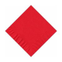 600 (12 Pks of 50) 2 Ply 10" X 10" Plain Solid Color Beverage Cocktail Napkins Red