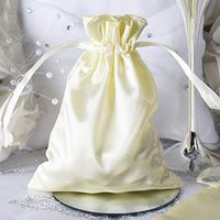 Efavormart 12PCS Yellow Satin Gift Bag Drawstring Pouch Wedding Favors Bridal Shower Candy Jewelry Bags - 5"x7"
