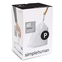simplehuman Code P Custom Fit Drawstring Trash Bags, 50-60 Liter / 13-16 Gallon, 3 Refill Packs (60 Count)