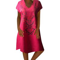 T Shirt Dress,Summer Women's Fashion Leisure Printed Sexy Sleeveless Dresses Hot Pink