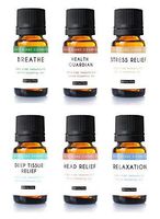Aromatherapy Essential Oil Blend (Set of 6) by Kate Blanc. Pure Therapeutic Grade Oils 10 ml Blends Include Breathe, Health Guardian, Stress Relief, Deep Tissue, Head Relief, Relaxation