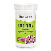 NaturalSlim Good Flora Probiotic Supplement for Men & Women - 7 Powerful Probiotic Strains & Lactobacillus Acidophilus - Supports Digestive & Gut Health - 60 Organic Vegetarian Capsules