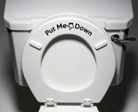 "Put Me Down" - Toilet Seat Bathroom - Humorous Potty Training Vinyl Sticker Decal (BLACK)