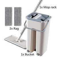 Miwaimao Floor Mop Set Automatic Mop and Bucket Avoid Hand Washing Microfiber Cleaning Cloth Flat Squeeze Magic Wooden Floor Lazy Mop,2 rag Set