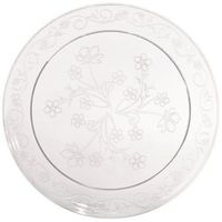 Hanna K. Signature Collection D'Vine 7" Clear Plastic Scroll Salad PlatesCase of 60