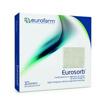 Eurosorb 4 x 4 Inches Ulcer Wound Dressing – High Integrity Calcium Alginate Fibers, Sterile Soft and Highly Absorbent Dressing – 10 Pieces