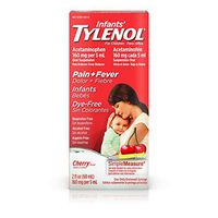 Infants' Tylenol Liquid Medicine with Acetaminophen, Pain + Fever Relief, Dye-Free Cherry, 2 fl. oz