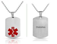 Medical ID Necklace - Stainless Steel - Diabetes