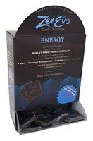 ZenEvo Dark Chocolate Energy - Dark Chocolate with Caffeine, Ginseng, Ashwagandha, and Maca - Provides Energy/Antioxidant Boost - 72 Ct