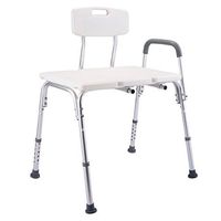10 Height Adjustable shower Chair Bath Tub Bench Stool Seat Back and Arm
