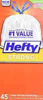 Hefty Strong Trash Bags (Tall Kitchen Drawstring, 13 Gallon, 45 Count)