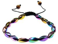 Luos Cultural Goods Simulated Rainbow Magnetic Hematite Gemstone Bracelet Good for Healing and Energy or Arthritis Pain Relief -91001