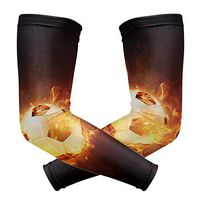 LEVEIS Soccer Flame Arm Sleeves UV Protection for Men Women Sunblock Protective Gloves Running Golf Cycling Driving Long Arm Cover 1 Pair
