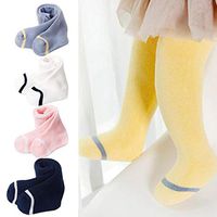 Ugthe Children's Socks Autumn Winter Warm Kids Boys Girls Elastic Breathable Middle Tube Crew Socks - White 2-4Y