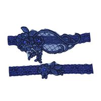 Meidexian888 Wedding Lace Garter, 2 Pcs Sexy Lace Wedding Garters for Bride Party Prom Garter Set (D)