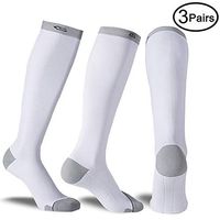 3 Pairs Compression Socks 20-30mmHg For Men and Women-Best Compression Socks For Running, Traveling, Shin Splints, Nurse, Athletic And Pregnancy (White, Small/Medium)