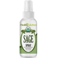 Organic Sage Spray – Water Infused with Sage Essential Oil – Certified USDA Organic - 2oz Bottle by Healing Solutions