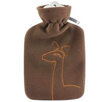 Hot Water Bottle with Cover - Hot Cold Pack Made of Burst Resistant Thermoplastic with Fleece Sleeve Helps Relieve Muscle Aches & Pains, Menstrual Cramps, Flu Symptoms (1.8 L Brown Deer Application)