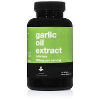 Odorless Garlic Oil Pills - Non GMO - Pure and Fresh, No Additives Or Fillers - Supports Healthy Heart, Cholesterol, and Blood Pressure - 120 Softgel Garlic Capsules - 500mg 1000mg