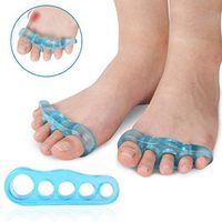 DONGBALA Gel Toe Separators, Hallux Valgus Separator Bunion Corrector for Bent Toes Hammer Toes Overlapping Toes for Yogis Ballet and Running Blue,XL