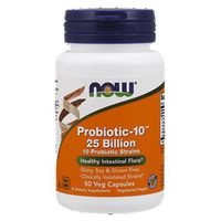 NOW Foods Probiotic-10 25 Value Pack of 50 Vcaps (Pack of 3)