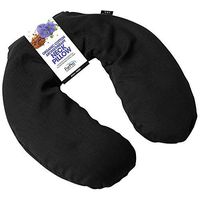 ForPro Organic Cotton Aromatherapy Neck Pillow, Black, 12 Herb Pain Relieving, Hot or Cold Therapy Neck Pillow, Microwave-Safe