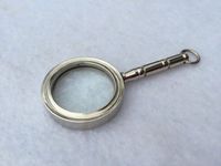 Humaira Nauticals Chrome/Silver Finish Brass Magnifying Glass - Mini Magnifier -Necklace Pendant.D