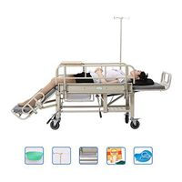 RGLZY Self Propelled Wheelchairs, Lightweight Folding Adult Wheelchair, with a Hole Hole Squat Toilet Bed Suitable for Standard Hospital Bed, Gray