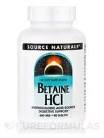 Betaine HCL 650mg Source Naturals, Inc. 90 Tabs