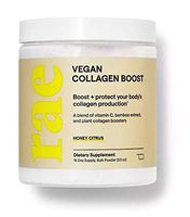 Rae Vegan Collagen Boost 9.5 Oz! Honey Citrus Flavored Collagen Powder Drink! Blend of Vitamin C, Bamboo Extract and Plant Collagen Boost! Helps Your Skin Look Fresh, Firm and Youthful Glow!