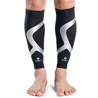Kuangmi 2 Pcs Calf Compression Sleeves Support Sports Safety Running Shin Splint Brace Leg Socks Pad Shin Guard Soccer Protector
