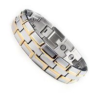 Men's Stainless Steel Magnetic Therapy Golf Bracelet Extra Wide 8.0"