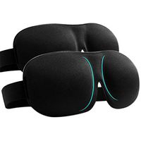 Sleeping Mask Pack of 2 Eye Mask for Sleeping with Adjustable Strap 3D Contoured Shape, Lightweight & Soft Blindfold for Travel, Shift Work & Meditation, Black