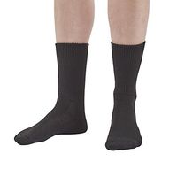 Ames Walker AW Style 737 Polyester Diabetic Crew Socks Two Pack Black LG X LG Polyester fibers Wicking Moisture Away Keeping You Cool and Collected Durable Comfortable Fabric Unisex 2 Pack