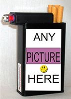 Cigarette Case PICK Your Own Picture Built on Lighter Holder Box Kings 100's RYO