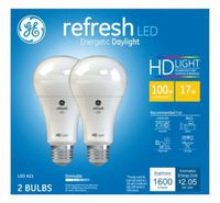 GE Lighting 96712 Refresh HD LED Light Bulbs, Daylight, 1600 Lumens, 17-Watts, 2-Pk. - Quantity 3