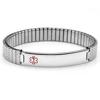 StickyJ USA Stretch Band Stainless Medical Alert Bracelet 7.5 in