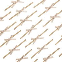 Bright Creations Mini Jute Burlap Twist Tie Craft Bows (60 Count)
