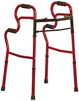 Medline 3-in-1 Two-Button Walker, Red