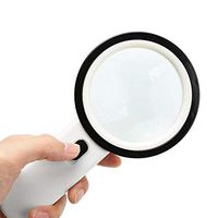 30X LED Handheld Magnifier, 12 LED Lights, 100mm Large Lenses, Double Magnifier Glasses for Reading, Inspection, Discovery, Jewelry and Hobbies