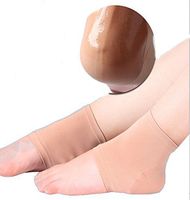 Silicone Gel Padded Heel Cups Cushion for Women Men, Chilles Tendon Heel Protector Compression Foot Sleeve Socks for Bursitis Tendonitis Tenderness-Bone Spur Relief and Pain Relief, 1 Pair